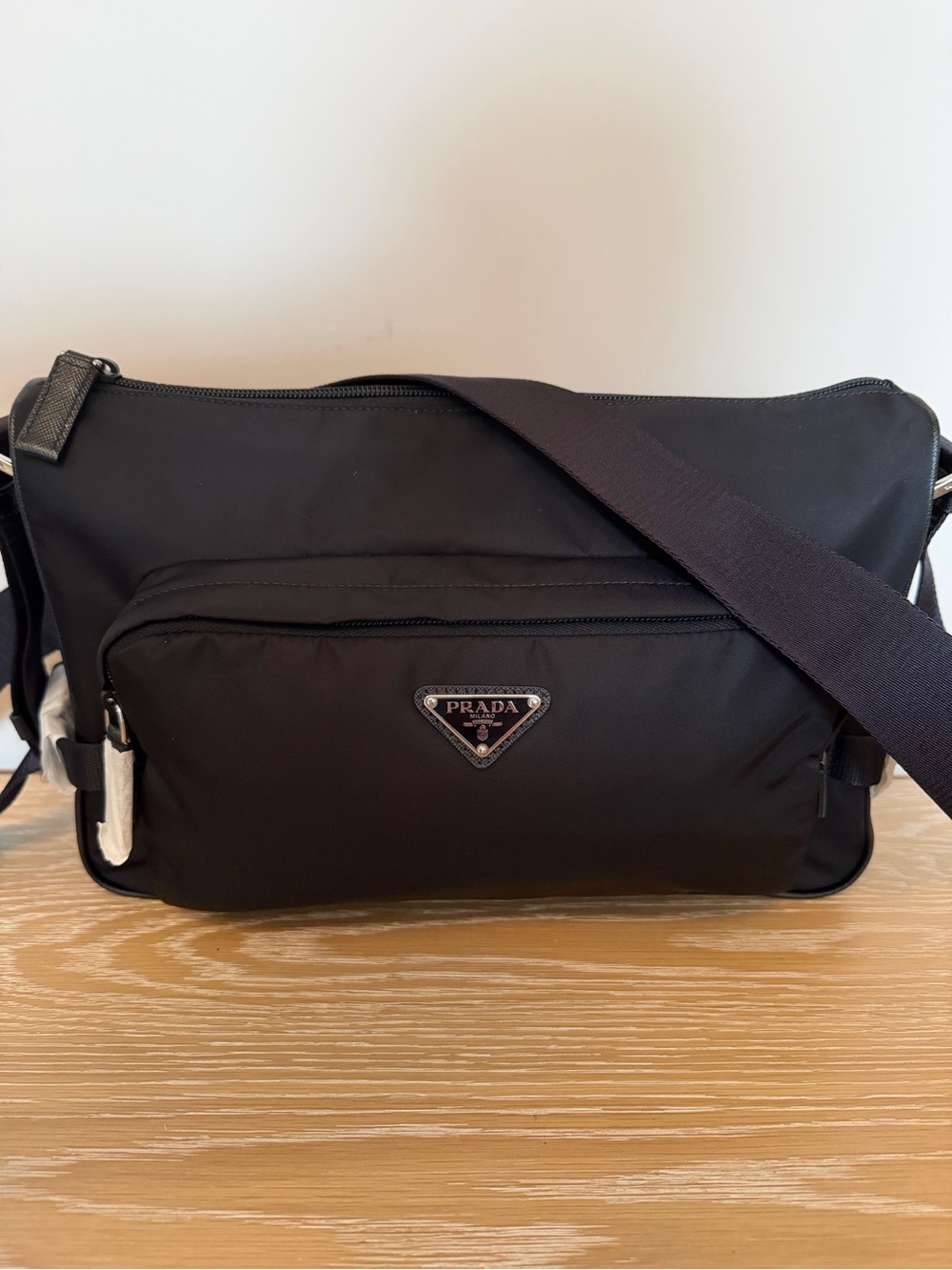 Authentic Prada Black Nylon Crossbody Messenger Bag